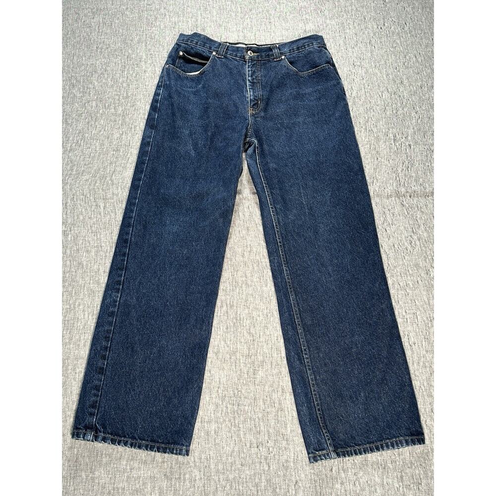 Vintage Anchor Blue Jeans Mens 33x32 Easy Fit Blue Denim Relaxed Straight Y2K